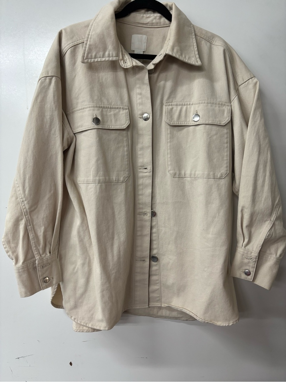 H&M Cream Shacket with Subtle Texture